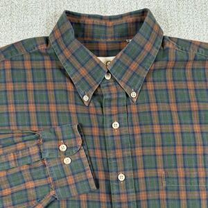 Viyella Men's Large Plaid Cotton Wool Blend Long Sleeve Button Down Shirt